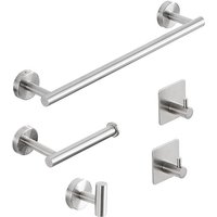 BEBUSINGOTO 5er-Pack Handtuchhalter fürs Badezimmer, Handtuchständer, Toilettenpapierhalter, Handtuchring, Handtuchhaken aus Edelstahl, ohne Bohren, von BEBUSINGOTO