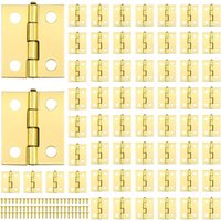 BEBUSINGOTO 60 Stück Miniaturscharniere, Mini-Messingscharniere, Mini-Scharniere für Miniatur-Kleinscharniere für Boxen mit 240 Stück Schrauben für BEBUSINGOTO 60 Stück Miniaturscharniere, Mini-Messingscharniere, Mini-Scharniere für Miniatur-Kleinscharniere für Boxen mit 240 Stück Schrauben für von BEBUSINGOTO