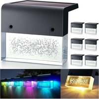 BEBUSINGOTO 6er-Pack Solar-Terrassenleuchten, LED-Außenstufenleuchten für Treppen, Zäune, Terrassen, Stufen, 2 Beleuchtungsmodi, von BEBUSINGOTO