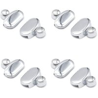 BEBUSINGOTO 8er-Pack Badezimmerspiegel-Glashalterungen mit Glasklemme, ovale Regalhalterung aus Zinklegierung und Chrom von BEBUSINGOTO