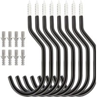 BEBUSINGOTO 8er-Set Fahrrad-Deckenhaken aus Stahl, zur Wandmontage, Aufbewahrungshaken für Garage, Schuppen, Garten, Schwarz BEBUSINGOTO 8er-Set Fahrrad-Deckenhaken aus Stahl, zur Wandmontage, Aufbewahrungshaken für Garage, Schuppen, Garten, Schwarz von BEBUSINGOTO