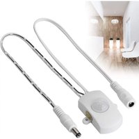 BEBUSINGOTO A DC 5–24 V Mini-PIR-Infrarot-Bewegungssensorschalter, flexibles LED-Lichtband, Weiß/Schwarz (Weiß) von BEBUSINGOTO