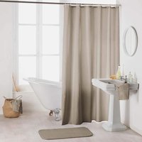 BEBUSINGOTO Anti-Schimmel Duschvorhang Wasserdichter Stoff Duschvorhang Waschbar Textil Duschvorhang mit Haken (180 x 180 cm) Taupe, Polyester von BEBUSINGOTO