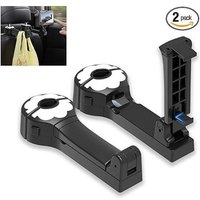 BEBUSINGOTO Auto-Kopfstützenhaken mit Telefonhalterung, 2er-Pack verbesserte 2-in-1-Haken für den Auto-Rücksitz, 360° drehbarer Haken für Taschen und von BEBUSINGOTO