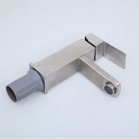 BEBUSINGOTO Badarmatur Waschbeckenarmatur Spültischarmatur Eckig Mischbatterie Einhebelmischer Spültischarmatur Edelstahl Bad Badarmatur Gebürstet von BEBUSINGOTO