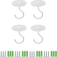 BEBUSINGOTO Deckenhaken, weiß, robuste Wandhalterung, Deckenhaken zum Aufhängen von Pflanzen, Metall-Pflanzenhalter mit Schrauben, BEBUSINGOTO Deckenhaken, weiß, robuste Wandhalterung, Deckenhaken zum Aufhängen von Pflanzen, Metall-Pflanzenhalter mit Schrauben, von BEBUSINGOTO