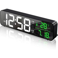 BEBUSINGOTO Digitaler Wecker, Wanduhr, Morgenwecker, Großes LED-Digitaldisplay mit Temperatur und Datum, 40 Musiktitel, 6 einstellbare Helligkeiten BEBUSINGOTO Digitaler Wecker, Wanduhr, Morgenwecker, Großes LED-Digitaldisplay mit Temperatur und Datum, 40 Musiktitel, 6 einstellbare Helligkeiten von BEBUSINGOTO
