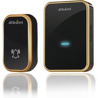 BEBUSINGOTO Drahtlose Türklingel für den Außenbereich, wasserdicht, automatisch, batterielos, mit Temperatur-, Feuchtigkeits- und Zeitanzeige, Schwarz von BEBUSINGOTO