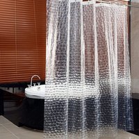 BEBUSINGOTO Duschvorhang fürs Badezimmer, transparenter 3D-Wasserwürfel, waschbar, schimmelfrei, mit 12 Kunststoffösen und Haken, für die Badewanne von BEBUSINGOTO