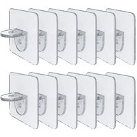 BEBUSINGOTO Eine Packung mit 12 Regalhalterungen, Regalträger, selbstklebende Halterungen für Regal, Schrank, Glasträger, Lagerregal BEBUSINGOTO Eine Packung mit 12 Regalhalterungen, Regalträger, selbstklebende Halterungen für Regal, Schrank, Glasträger, Lagerregal von BEBUSINGOTO
