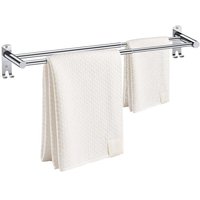 BEBUSINGOTO Einziehbarer Handtuchhalter, 50–90 cm, doppelter Handtuchtrockner, verstellbarer Handtuchhalter aus Edelstahl, zur Wandmontage, mit BEBUSINGOTO Einziehbarer Handtuchhalter, 50–90 cm, doppelter Handtuchtrockner, verstellbarer Handtuchhalter aus Edelstahl, zur Wandmontage, mit von BEBUSINGOTO