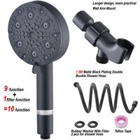 BEBUSINGOTO Gefilterter Duschkopf mit Handbrause, hoher Druck, 9 Sprühmodi, mattschwarzer Duschkopf mit Filtern, abnehmbarer Duschkopf, BEBUSINGOTO Gefilterter Duschkopf mit Handbrause, hoher Druck, 9 Sprühmodi, mattschwarzer Duschkopf mit Filtern, abnehmbarer Duschkopf, von BEBUSINGOTO