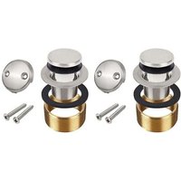 BEBUSINGOTO Geruchsbeständiges Wannenstopfen-Verkleidungsset mit Überlaufplatte mit Doppelloch, Ersatz-Wannenablaufset mit von BEBUSINGOTO