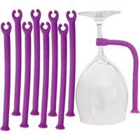 BEBUSINGOTO Gläserhalter für die Spülmaschine 8er Set Lila – Weinglashalter aus Silikon spülmaschinenfest – Gläser sicher reinigen ohne Polieren – von BEBUSINGOTO