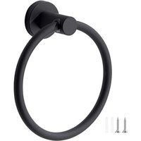 BEBUSINGOTO Handtuchhalter, 304 Edelstahl, mattierter schwarzer Handtuchring zur Wandmontage, runder Handtuchhalter für Badezimmer, Küche (schwarz) von BEBUSINGOTO