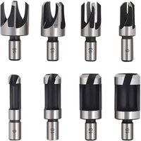 BEBUSINGOTO Holzdübel, 8 Stück HSS-Holzbohrer, Dübelschneider, Holzschneidwerkzeug, Holzdübelschneider, Bohrer 6 mm/10 mm/13 mm/16 mm, kleiner von BEBUSINGOTO