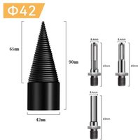 BEBUSINGOTO Holzspaltbohrer 42mm, Holzspaltbohrer, mit 3 Griffen, quadratisch/rund/sechseckig, zum Holzschneiden, Holzspalter von BEBUSINGOTO