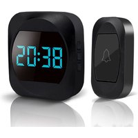 BEBUSINGOTO [Keine Batterien erforderlich] Wasserdichtes elektronisches Türklingel-Set mit 2 Steckdosenempfängern, 200 m Reichweite, 38 Melodien in 4 von BEBUSINGOTO