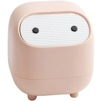 BEBUSINGOTO Kleiner Mülleimer, süßer Ninja-Desktop-Mülleimer mit Deckel, Mülleimer für Zuhause, Schlafzimmer, Büro (Pink) von BEBUSINGOTO