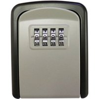 BEBUSINGOTO Kleiner Schlüsselkasten mit Passwortschloss, Tür aus Metall, zur Außenwandmontage, Diebstahlsicherung, grau BEBUSINGOTO Kleiner Schlüsselkasten mit Passwortschloss, Tür aus Metall, zur Außenwandmontage, Diebstahlsicherung, grau von BEBUSINGOTO