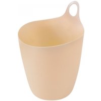 BEBUSINGOTO Kleiner hängender Mülleimer, Mini-Aufbewahrungseimer zur Wandmontage für Schreibtisch oder Stiftehalter, Beige von BEBUSINGOTO