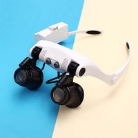 BEBUSINGOTO Kopfbandlupe mit LED-Licht, freihändige Lupe mit austauschbarer Linse von BEBUSINGOTO