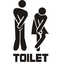 BEBUSINGOTO Kreative Unisex Toilette Eingang Aufkleber Badezimmer Wandaufkleber Wand Tür Dekoration von BEBUSINGOTO