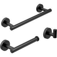 BEBUSINGOTO Mattschwarzes Badezimmerzubehör, Toilettenpapierhalter/Wandhandtuchhalter/Haken, 3-teilig BEBUSINGOTO Mattschwarzes Badezimmerzubehör, Toilettenpapierhalter/Wandhandtuchhalter/Haken, 3-teilig von BEBUSINGOTO