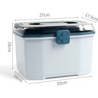 BEBUSINGOTO Medikamenten-Aufbewahrungsbox, tragbare Aufbewahrung, medizinisches Set, medizinisches Set, Erste-Hilfe-Set (blau, L) von BEBUSINGOTO