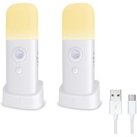 BEBUSINGOTO Nachtlicht für Kinder, Lampe mit Bewegungsmelder, einstellbare Helligkeit, tragbar, wiederaufladbar (2er-Pack) von BEBUSINGOTO