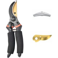 BEBUSINGOTO Professionelle Gartenschere mit hochwertigen Titanklingen und EVA-Griffen, mit Ersatzklinge und Feder, Bypass-Gartenschere von BEBUSINGOTO