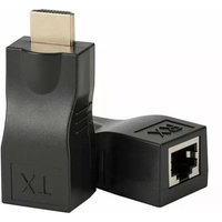 BEBUSINGOTO RJ45-auf-HDMI 1.4-Netzwerk-Verlängerungskabel, 30 m, über LAN, Ethernet 5e/6, Kat. 5, HDMI, Kat. 3D, 4K, RJ45-Konverter, Unterstützung von BEBUSINGOTO