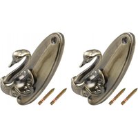 BEBUSINGOTO Raffhalterhaken für Vorhänge (84 mm/3,3 Zoll), 2 Stück, Wandhalterung aus Zinklegierung, Bronzeton von BEBUSINGOTO