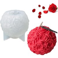BEBUSINGOTO Rosenblüten-Kugel-Kerzenformen, 3D-Rosenblüten-Silikonform aus Harz für die Herstellung von selbstgemachten Kerzen, Valentinstagsgeschenke BEBUSINGOTO Rosenblüten-Kugel-Kerzenformen, 3D-Rosenblüten-Silikonform aus Harz für die Herstellung von selbstgemachten Kerzen, Valentinstagsgeschenke von BEBUSINGOTO