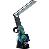 BEBUSINGOTO Schreibtischlampe mit 15-W-Wireless-Ladegerät für Mobiltelefone, 3-in-1-LED-Uhr, Büro- und Haushaltsbedarf BEBUSINGOTO Schreibtischlampe mit 15-W-Wireless-Ladegerät für Mobiltelefone, 3-in-1-LED-Uhr, Büro- und Haushaltsbedarf von BEBUSINGOTO
