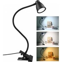 BEBUSINGOTO Schreibtischlampe zum Anklemmen, 3 Farben, 5 einstellbare Helligkeiten, USB-Nachttischlampe, Augenschutz, 360° flexibles Leselicht für BEBUSINGOTO Schreibtischlampe zum Anklemmen, 3 Farben, 5 einstellbare Helligkeiten, USB-Nachttischlampe, Augenschutz, 360° flexibles Leselicht für von BEBUSINGOTO