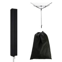 BEBUSINGOTO Schutzhülle für Wäschespinne, 160 x 15 x 15 cm, wasserdichte Regenschirm-Trocknerabdeckung, Oxford-Regenschirm-Trocknerabdeckung (Schwarz) von BEBUSINGOTO