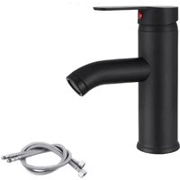 BEBUSINGOTO Schwarze quadratische Waschtischarmaturen, schwarze Spültischarmaturen, Mischbatterie für heißes und kaltes Wasser aus Edelstahl, BEBUSINGOTO Schwarze quadratische Waschtischarmaturen, schwarze Spültischarmaturen, Mischbatterie für heißes und kaltes Wasser aus Edelstahl, von BEBUSINGOTO