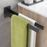 BEBUSINGOTO Schwarzer Handtuchhalter aus Edelstahl zur Wandmontage, selbstklebender Handtuchhalter mit Doppelarm, geeignet für Badezimmer oder Küche, BEBUSINGOTO Schwarzer Handtuchhalter aus Edelstahl zur Wandmontage, selbstklebender Handtuchhalter mit Doppelarm, geeignet für Badezimmer oder Küche, von BEBUSINGOTO