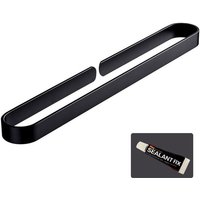 BEBUSINGOTO Schwarzer Handtuchhalter fürs Badezimmer, U-förmiger Handtuchhalter zur Wandmontage, selbstklebender Handtuchring, Handtuchstange ohne von BEBUSINGOTO