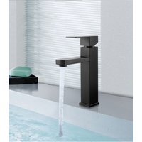 BEBUSINGOTO Schwarzes Waschbecken, Wasserfall Badezimmerarmatur, Waschtisch-Mischbatterie mit Kalt und Warmwasser verfügbar, wassersparendes BEBUSINGOTO Schwarzes Waschbecken, Wasserfall Badezimmerarmatur, Waschtisch-Mischbatterie mit Kalt und Warmwasser verfügbar, wassersparendes von BEBUSINGOTO