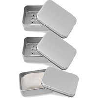BEBUSINGOTO Seifenschale aus Aluminium, 3 Seifenhalter mit abnehmbarem Abtropfgestell, Metallbox für Zuhause oder unterwegs BEBUSINGOTO Seifenschale aus Aluminium, 3 Seifenhalter mit abnehmbarem Abtropfgestell, Metallbox für Zuhause oder unterwegs von BEBUSINGOTO