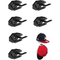 BEBUSINGOTO Selbstklebender Kappenhalter, 6er-Set schwarze Kappenhalter, Hutablage zur Wandmontage ohne Bohren, starke Befestigung, geeignet zur BEBUSINGOTO Selbstklebender Kappenhalter, 6er-Set schwarze Kappenhalter, Hutablage zur Wandmontage ohne Bohren, starke Befestigung, geeignet zur von BEBUSINGOTO