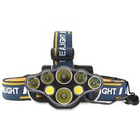 BEBUSINGOTO Stirnlampe mit 8 LEDs, wiederaufladbar über USB, 8 Modi, Stirnlampe mit rotem Warnlicht, superhell, wasserdicht, für Sicherheit im Freien von BEBUSINGOTO