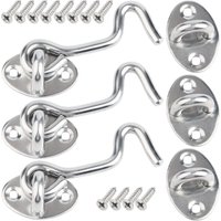 BEBUSINGOTO Stück 10 cm Edelstahl-Türschlosshaken, Innentürschlösser mit Befestigungsschrauben, Fenstertürschlösser BEBUSINGOTO Stück 10 cm Edelstahl-Türschlosshaken, Innentürschlösser mit Befestigungsschrauben, Fenstertürschlösser von BEBUSINGOTO