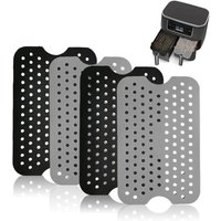 BEBUSINGOTO Stück Air Fryer Liner Antihaft-Air Fryer Liners Air Fryer Pads Silikon Air Fryer Matte für Ofen, Air Fryer (Grau, Schwarz) von BEBUSINGOTO