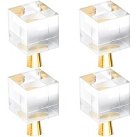 BEBUSINGOTO Stück Kristall-Schubladenknöpfe (20 x 35 mm), quadratischer Glastürgriff mit Schrauben für Schrankschubladen und Waschtische von BEBUSINGOTO