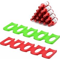 BEBUSINGOTO Stück Kühlschrank-Flaschen- und Dosenstapler, faltbares, rutschfestes Weinregal aus Silikon, Organizer für Bierdosenhalter. (Rot und Grün) von BEBUSINGOTO