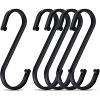 BEBUSINGOTO Stück S-Haken, 86 mm S-förmige Aluminiumhaken, Multifunktionshaken, für Küche, Badezimmer (schwarz) von BEBUSINGOTO