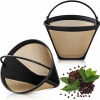 BEBUSINGOTO Stück wiederverwendbare Kaffeefilter, permanenter Kaffeefilter, Edelstahlgewebe mit Griff, Handkaffeefilter für Kaffeemaschine, Büro, BEBUSINGOTO Stück wiederverwendbare Kaffeefilter, permanenter Kaffeefilter, Edelstahlgewebe mit Griff, Handkaffeefilter für Kaffeemaschine, Büro, von BEBUSINGOTO